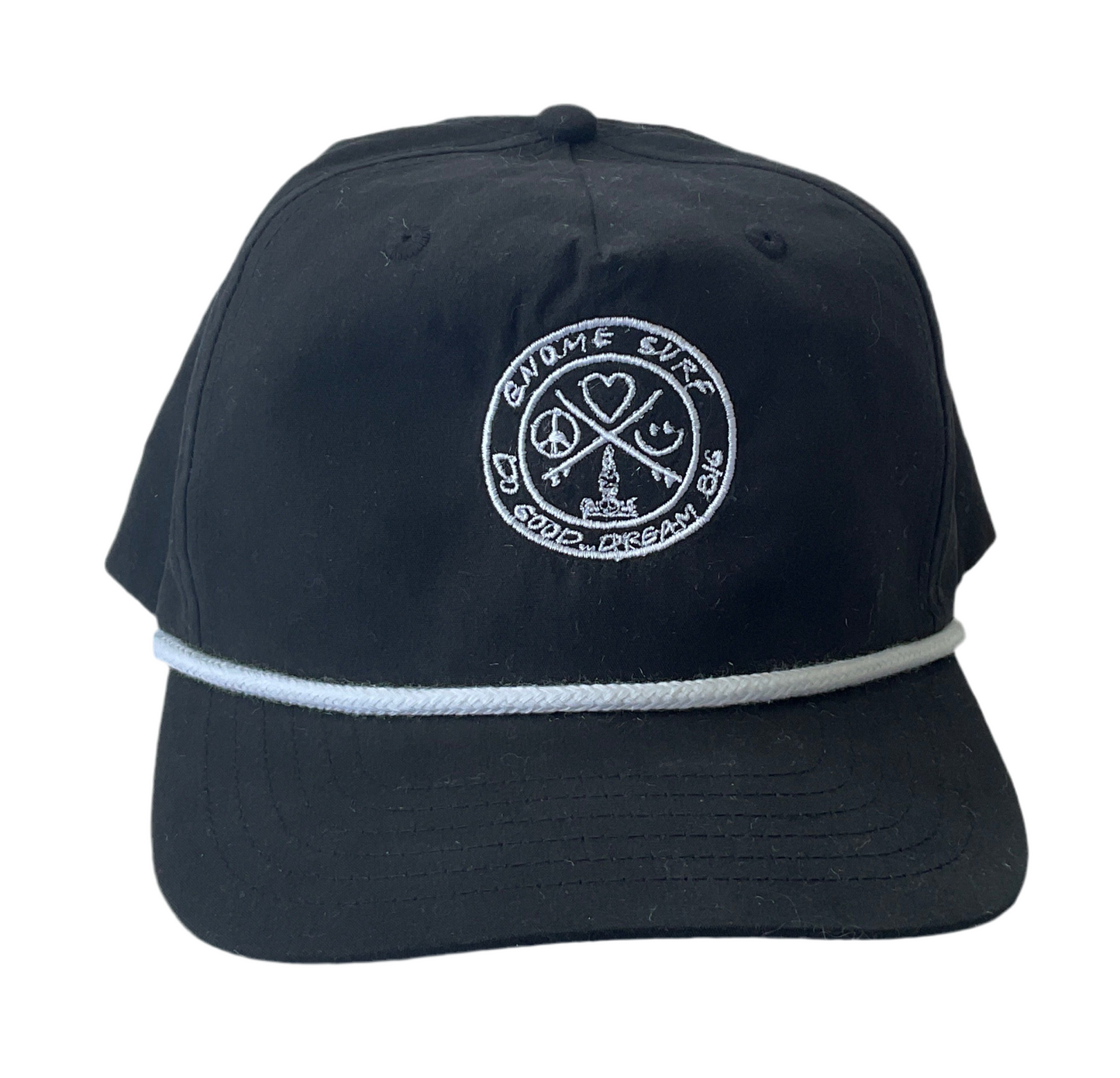 Captains hat Black with White String
