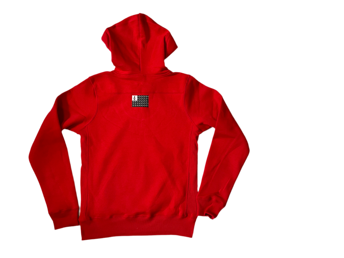 Red Lace Up Hooded Hoodie