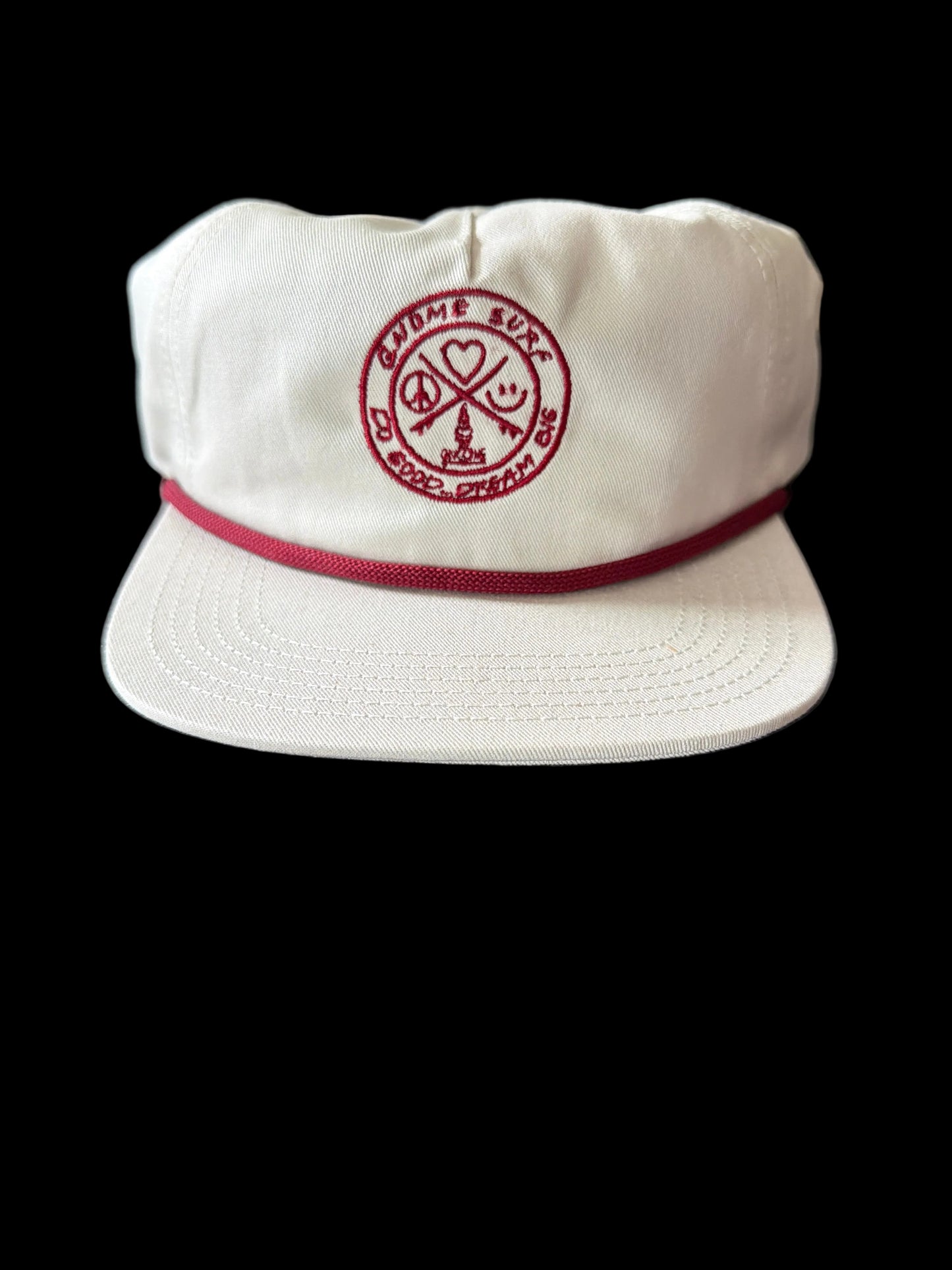 Cream and Maroon Captains Hat