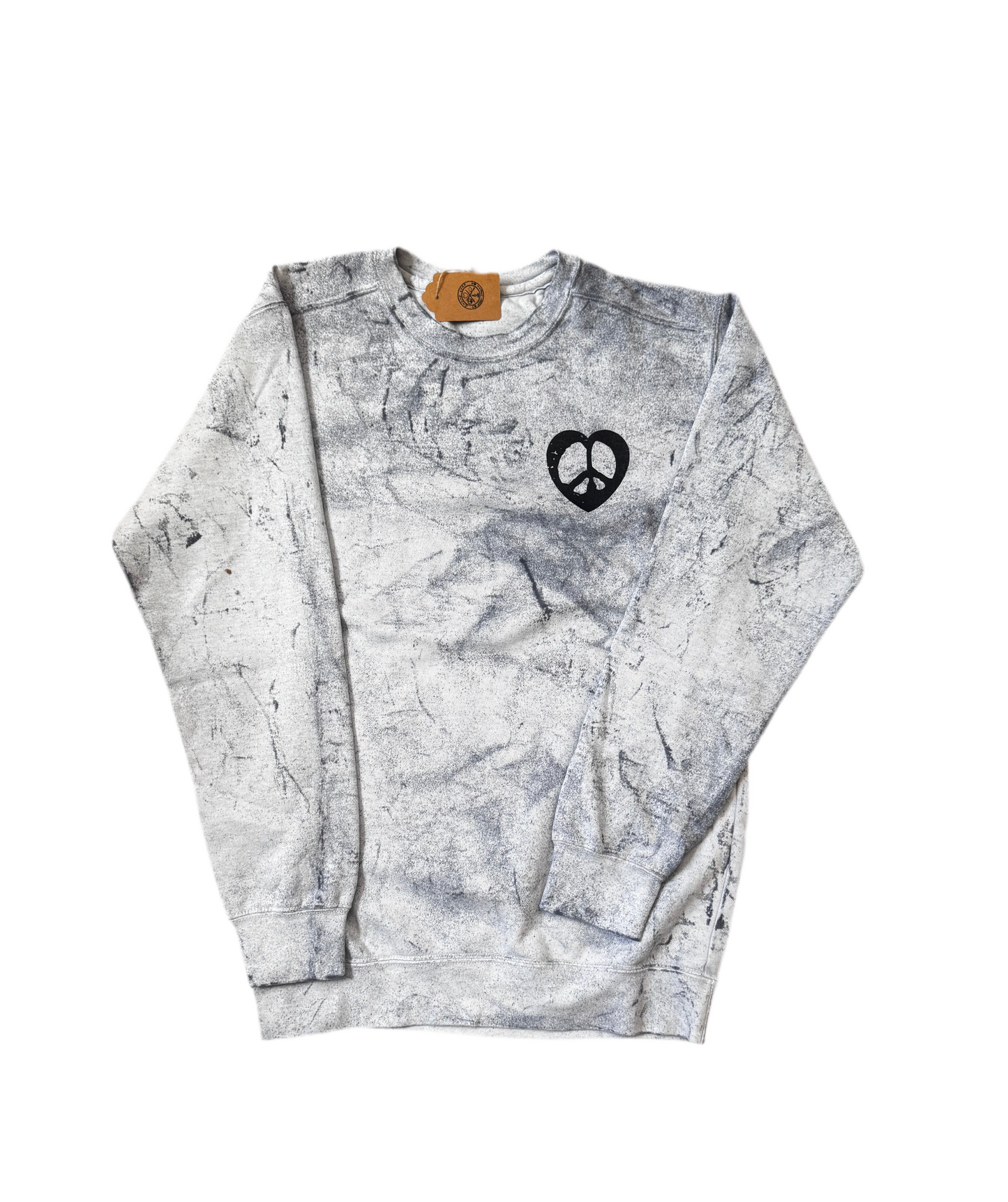 Peace, Love, Vibes Blue Wash Sweatshirt