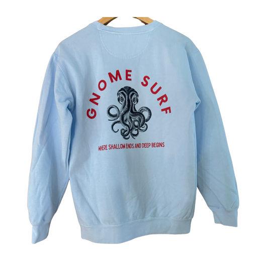 Blue Crew Neck Sweatshirt Octopus