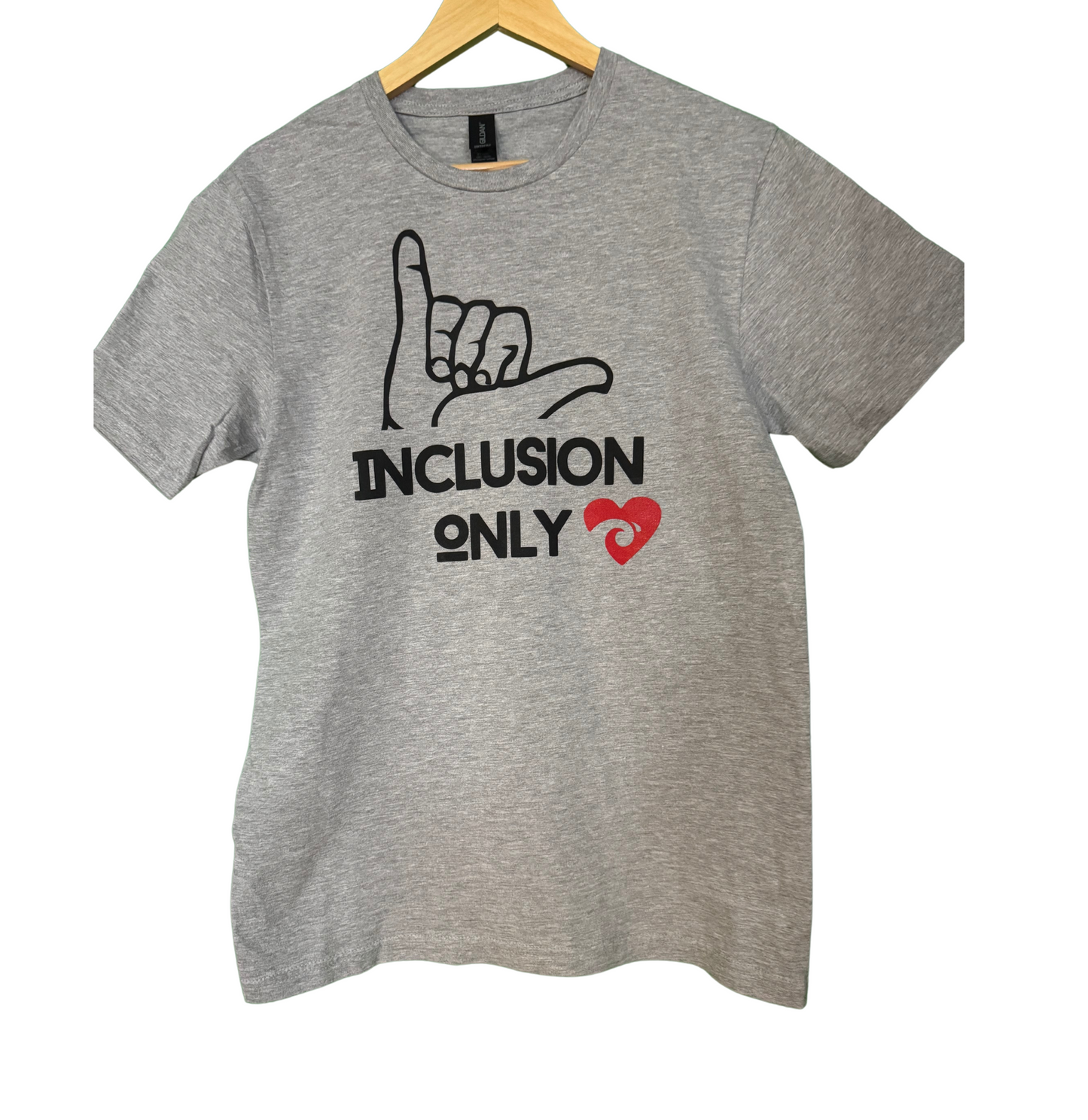 Gray inclusion only tee